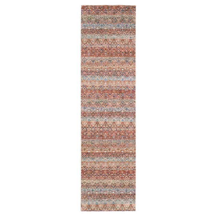 2'7" x 9'11" New Hand Knotted Red Wool Runner Oriental Rug - MOA10276407