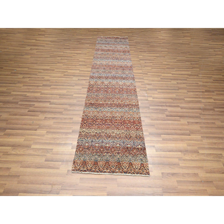 2'7" x 9'11" New Hand Knotted Red Wool Runner Oriental Rug - MOA10276407