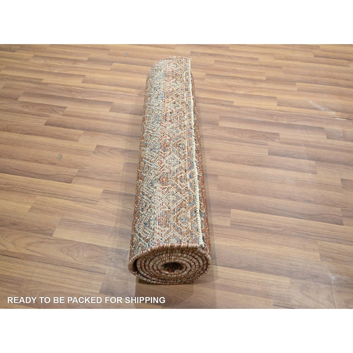 2'7" x 9'11" New Hand Knotted Red Wool Runner Oriental Rug - MOA10276407