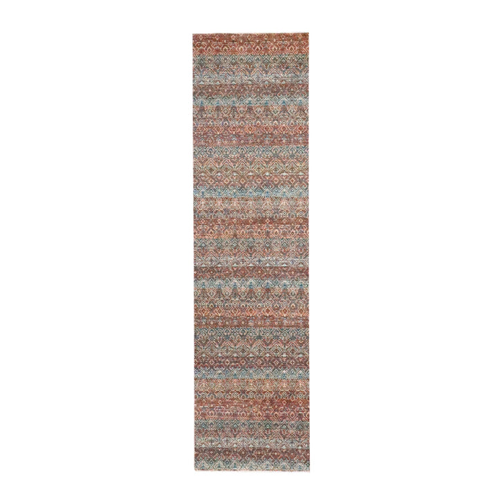 2'7" x 10'0" New Hand Knotted Red Wool Runner Oriental Rug - MOA10276408