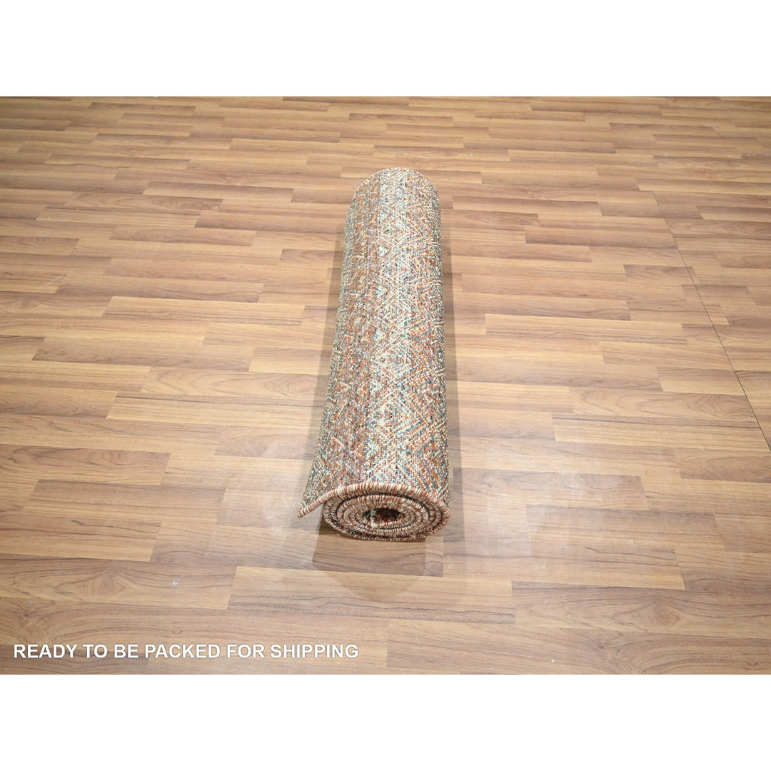 2'7" x 10'0" New Hand Knotted Red Wool Runner Oriental Rug - MOA10276408