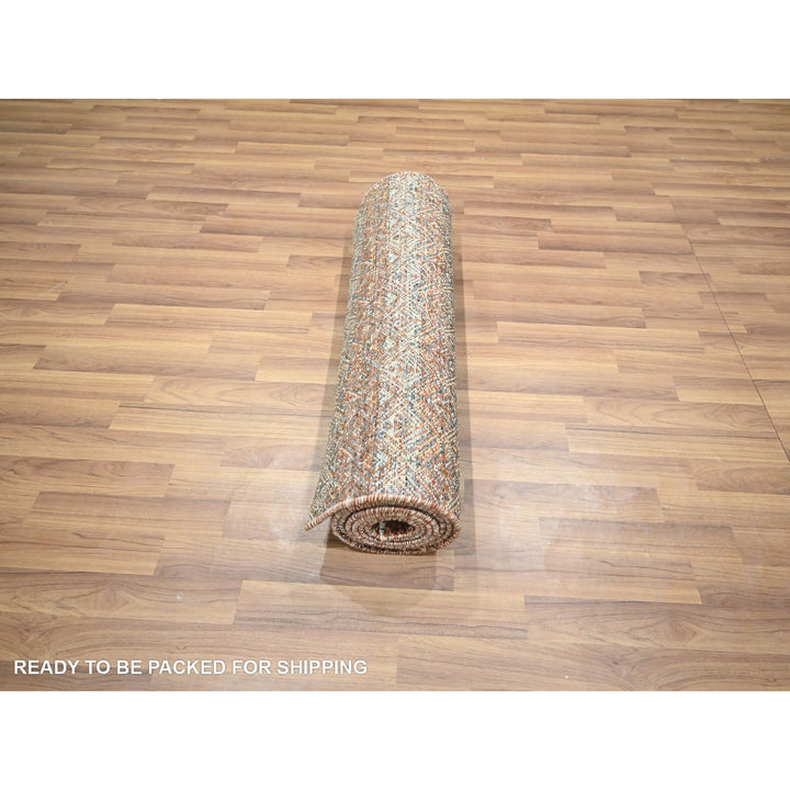 2'7" x 10'0" New Hand Knotted Red Wool Runner Oriental Rug - MOA10276408