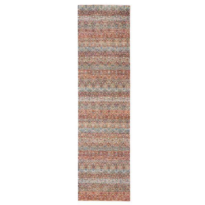 2'7" x 9'11" New Hand Knotted Red Wool Runner Oriental Rug - MOA10276409