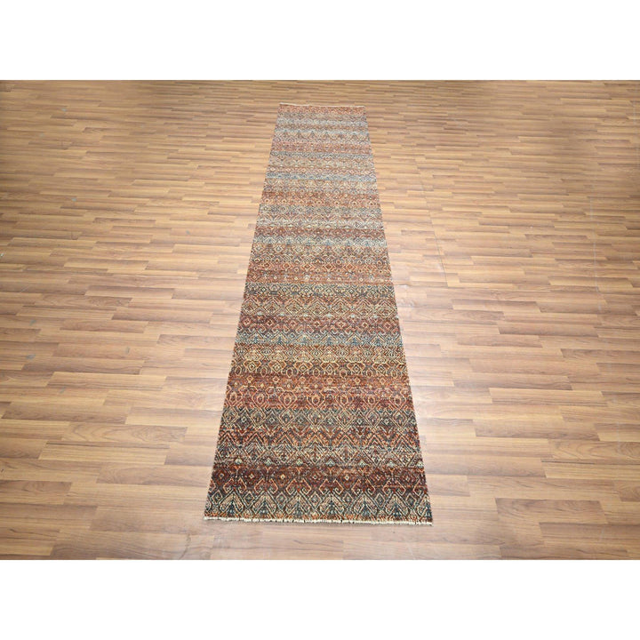 2'7" x 9'11" New Hand Knotted Red Wool Runner Oriental Rug - MOA10276409