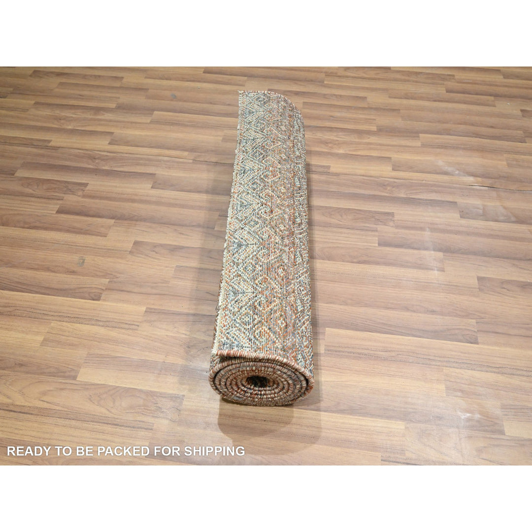 2'7" x 10'0" New Hand Knotted Red Wool Runner Oriental Rug - MOA10276410