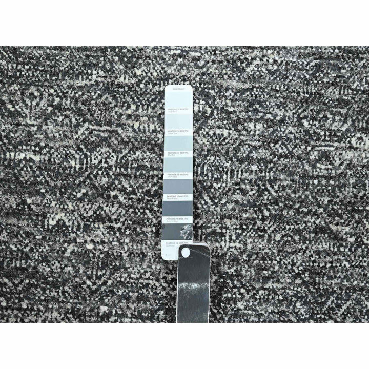 2'7" x 9'10" New Hand Knotted Grey Wool Runner Oriental Rug - MOA10276412