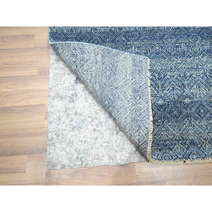 2'7" x 10'2" New Hand Knotted Blue Wool Runner Oriental Rug - MOA10276413