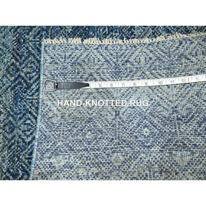 2'7" x 10'2" New Hand Knotted Blue Wool Runner Oriental Rug - MOA10276413