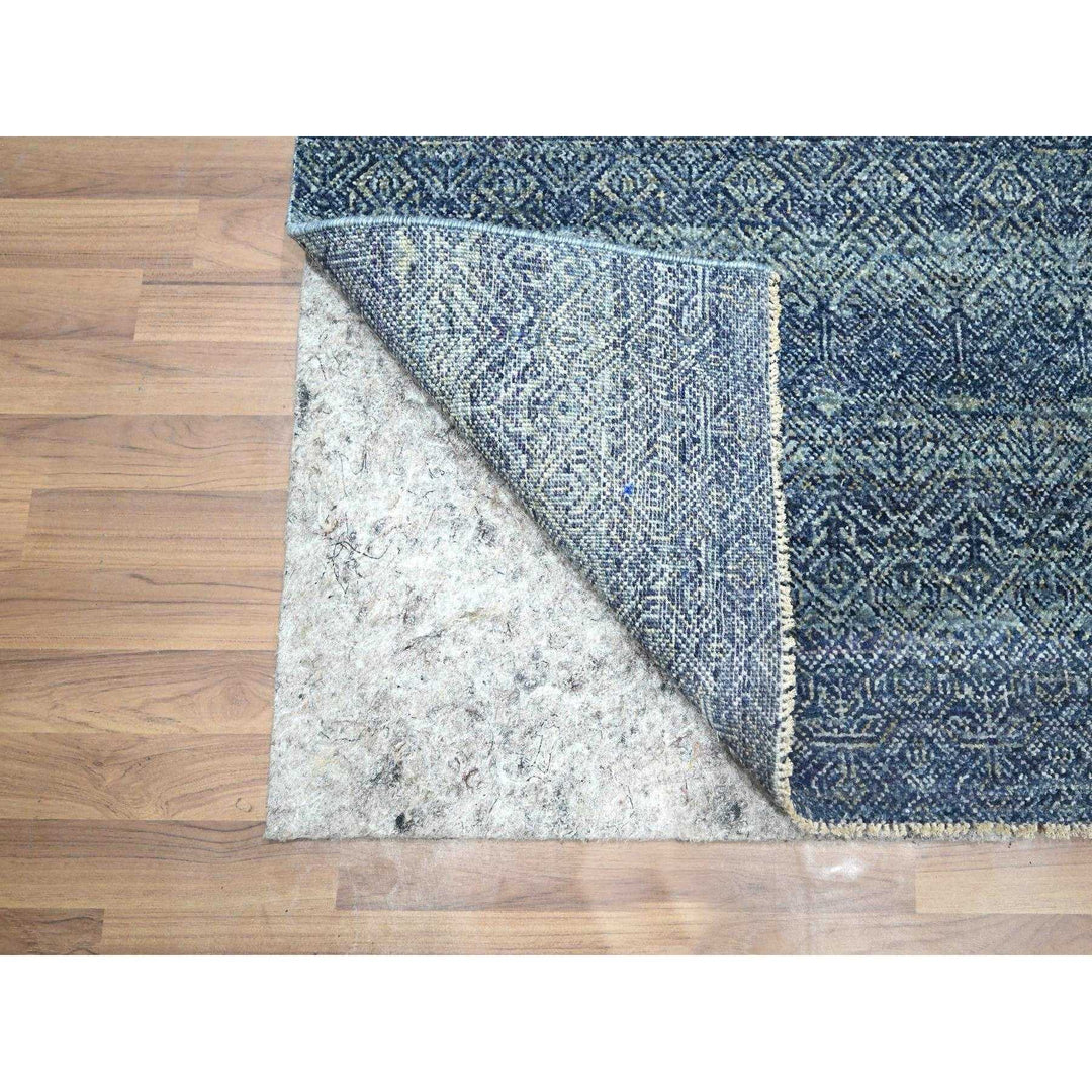 2'7" x 10'2" New Hand Knotted Blue Wool Runner Oriental Rug - MOA10276414