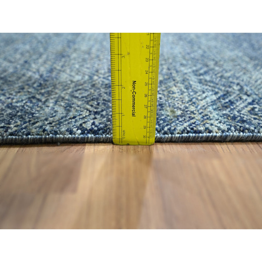 2'7" x 10'2" New Hand Knotted Blue Wool Runner Oriental Rug - MOA10276414