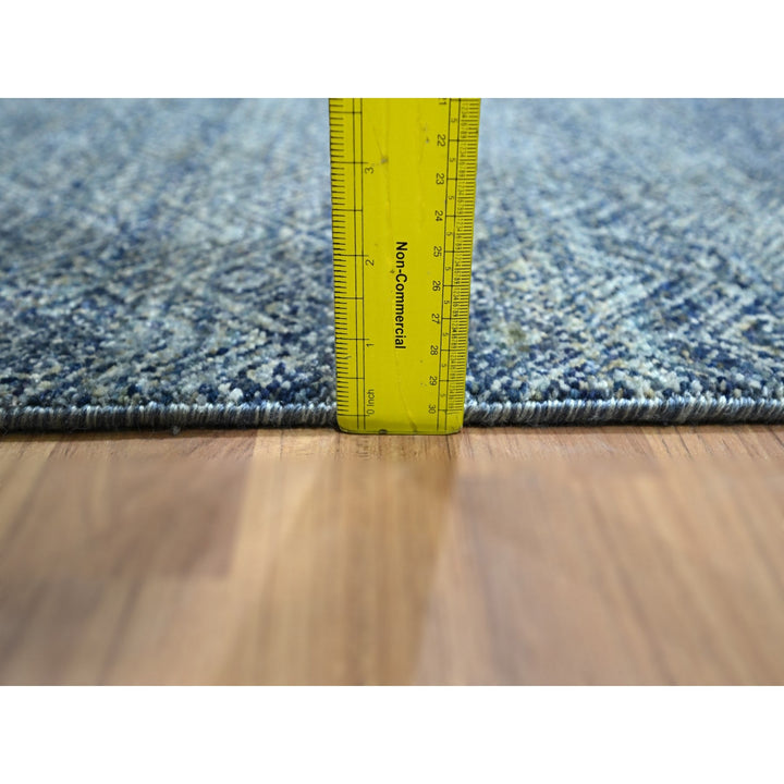2'7" x 10'2" New Hand Knotted Blue Wool Runner Oriental Rug - MOA10276414