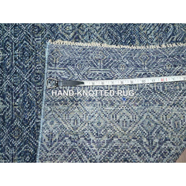 2'7" x 10'2" New Hand Knotted Blue Wool Runner Oriental Rug - MOA10276414
