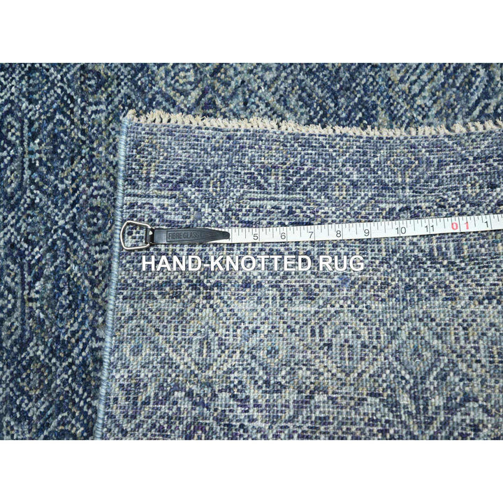 2'7" x 10'2" New Hand Knotted Blue Wool Runner Oriental Rug - MOA10276415