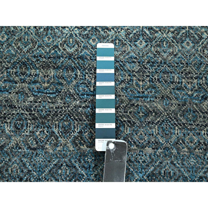 3'0" x 9'9" New Hand Knotted Blue Wool Runner Oriental Rug - MOA10276419