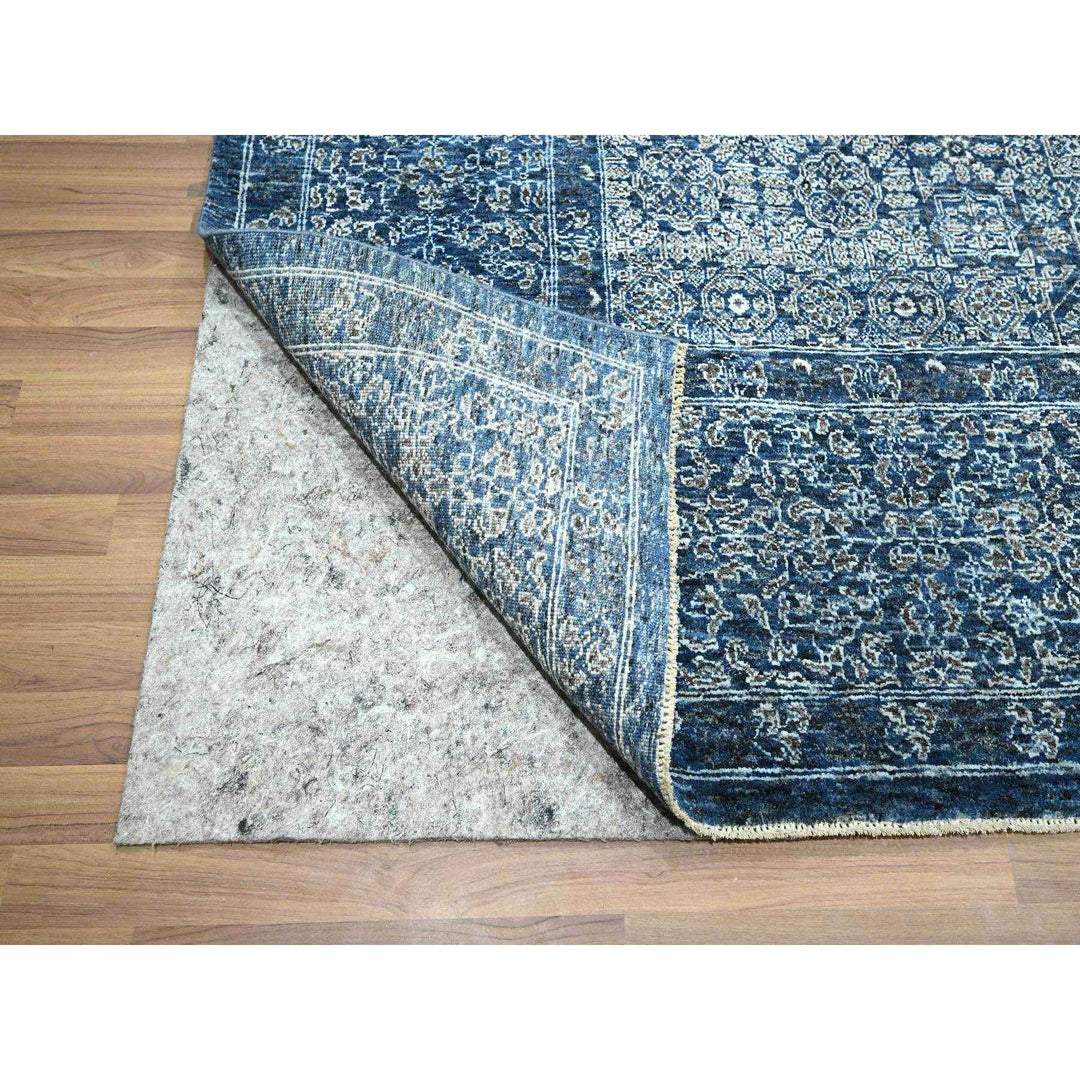 9'2" x 12'5" New Hand Knotted Blue Wool Rectangle Oriental Rug - MOA10276422