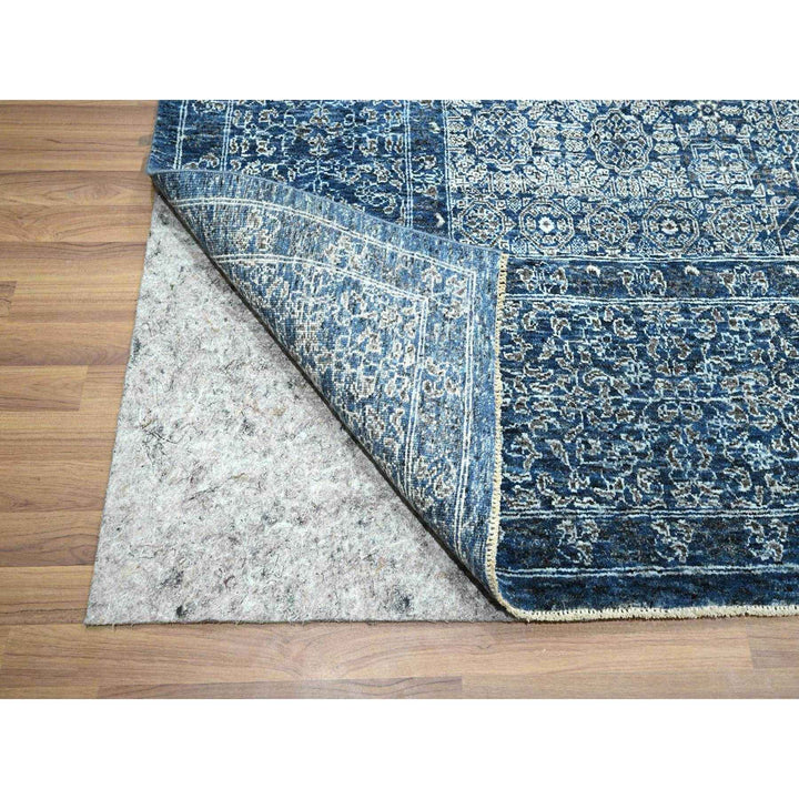9'2" x 12'5" New Hand Knotted Blue Wool Rectangle Oriental Rug - MOA10276422