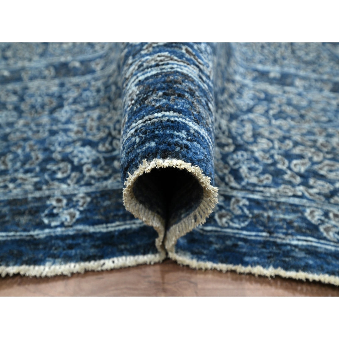 9'2" x 12'5" New Hand Knotted Blue Wool Rectangle Oriental Rug - MOA10276422