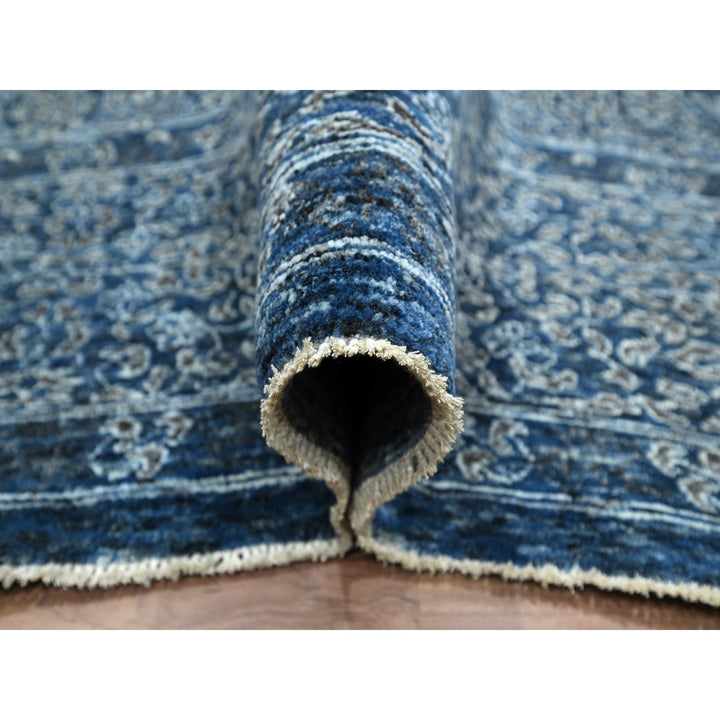9'2" x 12'5" New Hand Knotted Blue Wool Rectangle Oriental Rug - MOA10276422