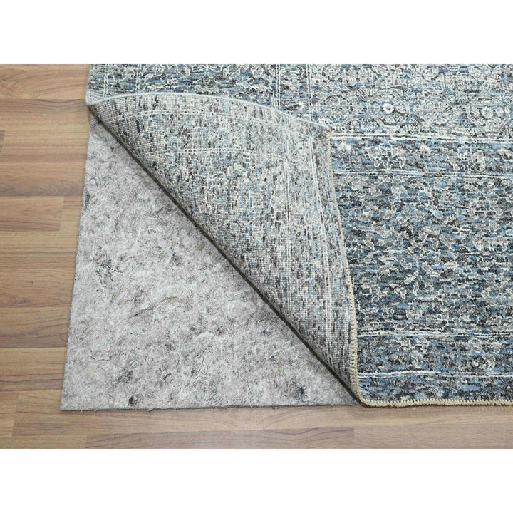 9'1" x 12'2" New Hand Knotted Blue Wool Rectangle Oriental Rug - MOA10276423