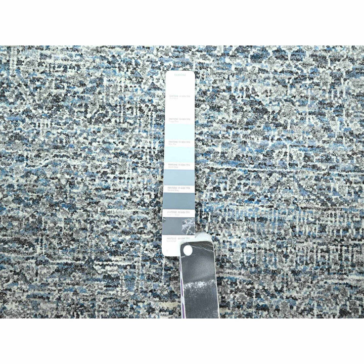 9'1" x 12'2" New Hand Knotted Blue Wool Rectangle Oriental Rug - MOA10276423