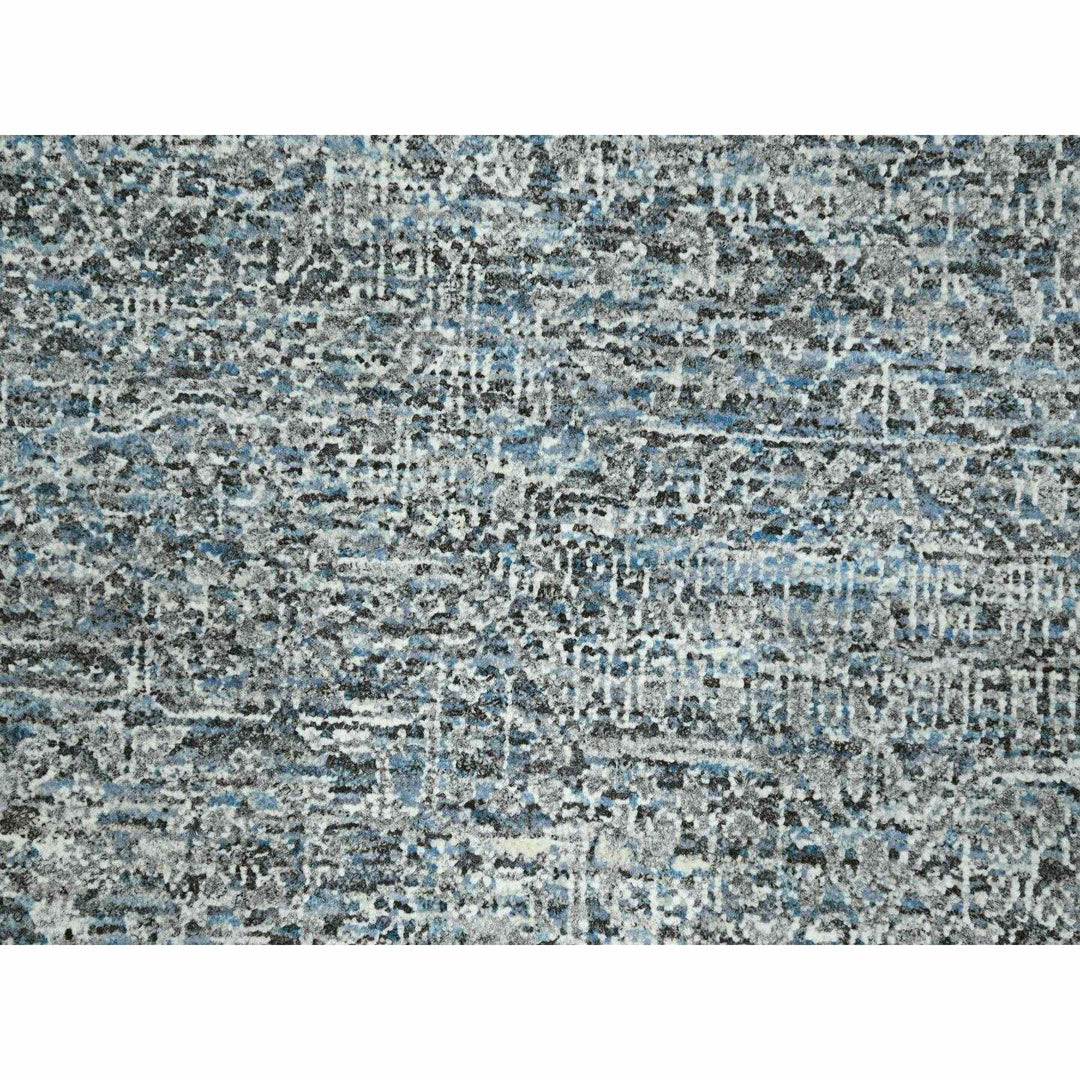 9'1" x 12'2" New Hand Knotted Blue Wool Rectangle Oriental Rug - MOA10276423