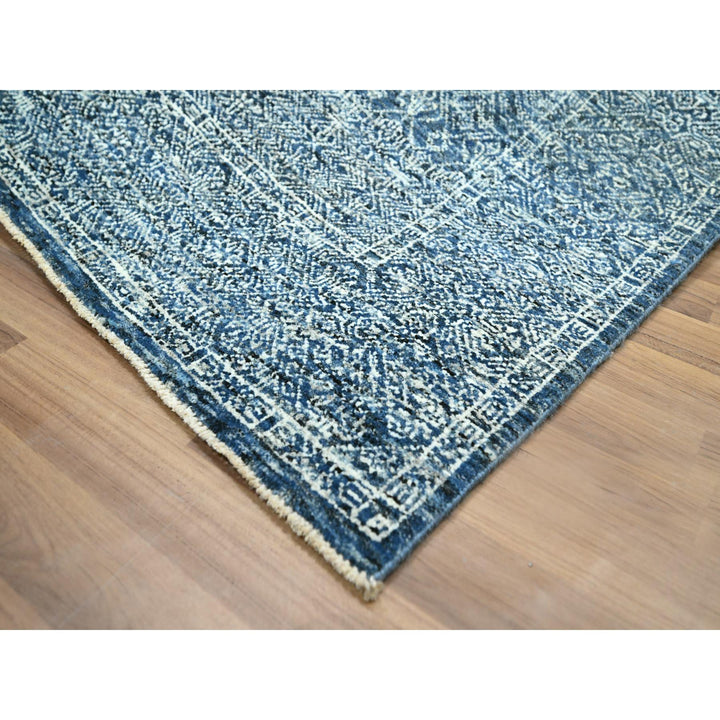7'11" x 10'1" New Hand Knotted Blue Wool Rectangle Oriental Rug - MOA10276425