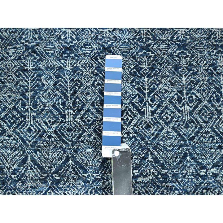 7'11" x 10'1" New Hand Knotted Blue Wool Rectangle Oriental Rug - MOA10276425