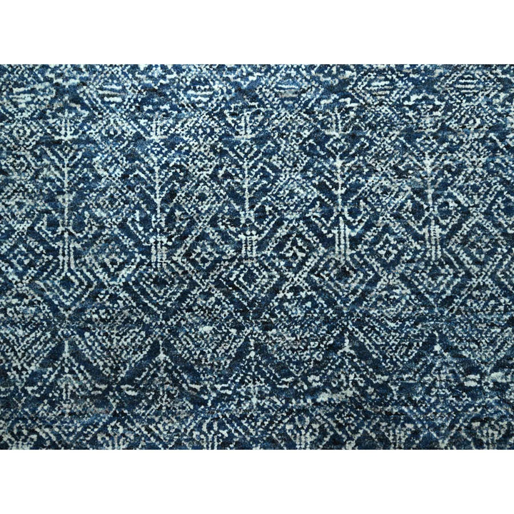 7'11" x 10'1" New Hand Knotted Blue Wool Rectangle Oriental Rug - MOA10276425