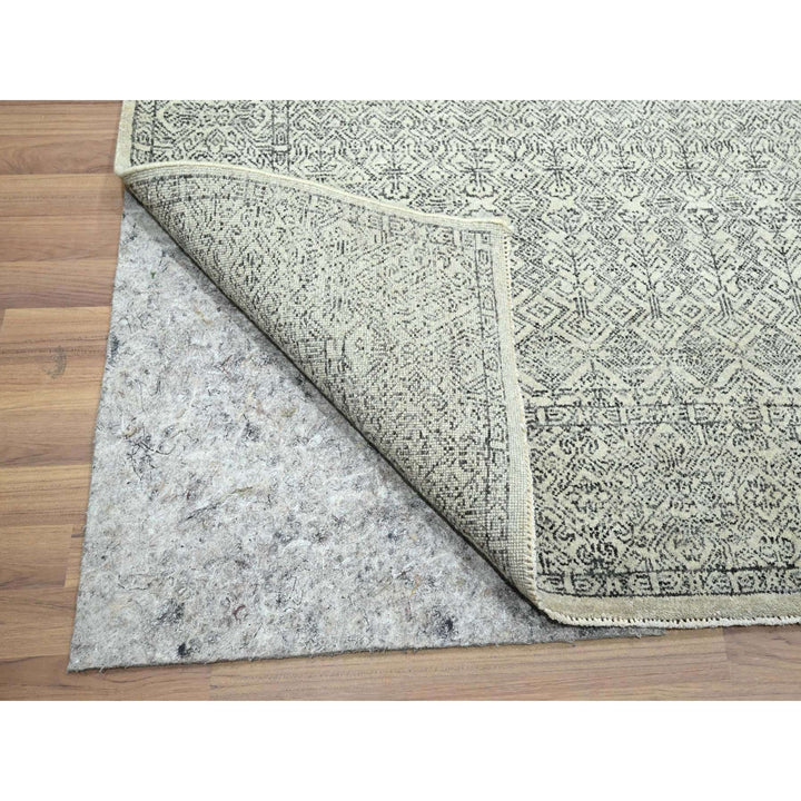 8'1" x 10'1" New Hand Knotted Ivory Wool Rectangle Oriental Rug - MOA10276427
