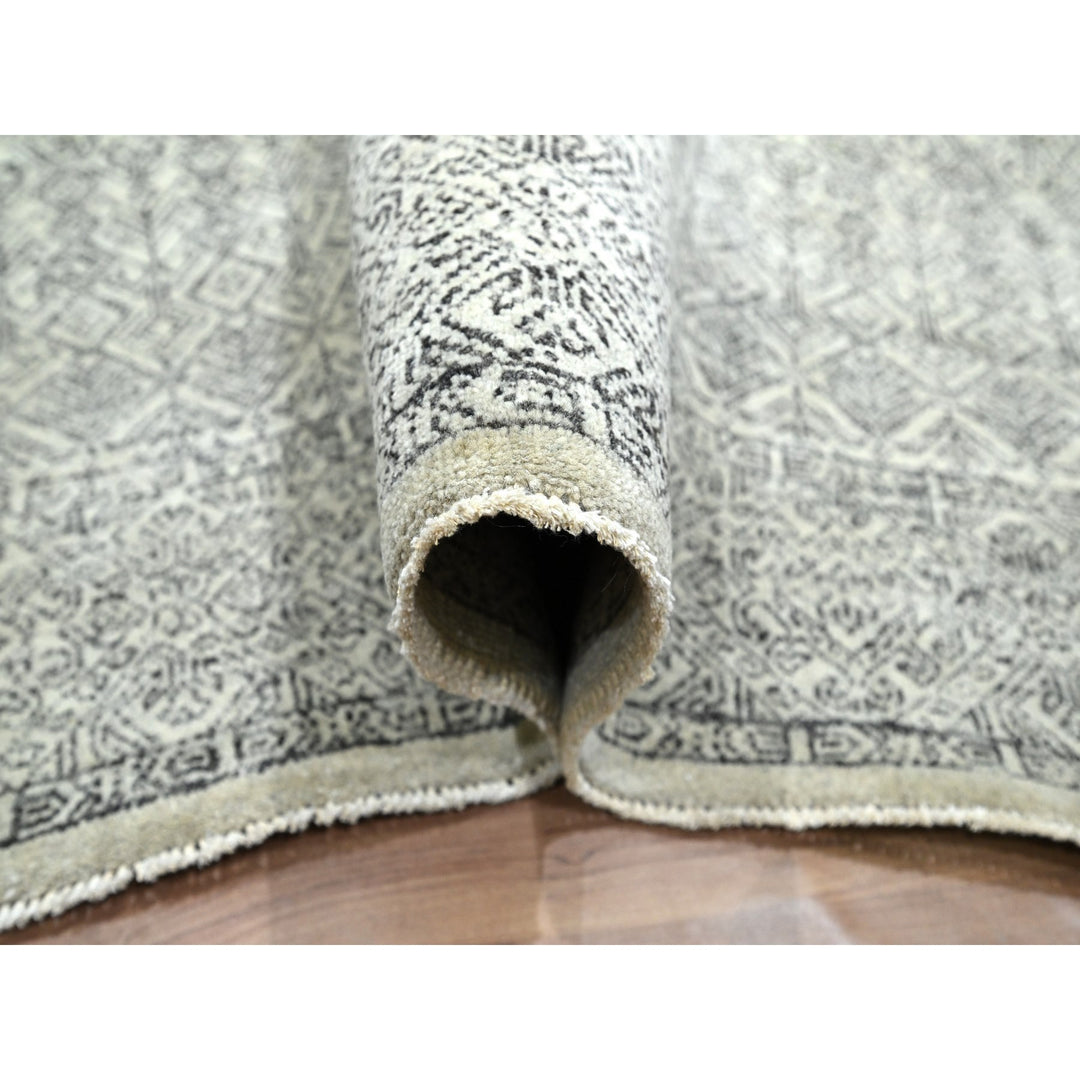 8'1" x 10'1" New Hand Knotted Ivory Wool Rectangle Oriental Rug - MOA10276427