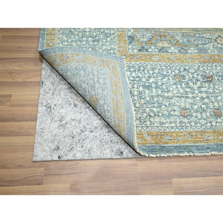 9'1" x 12'2" New Hand Knotted Blue Wool Rectangle Oriental Rug - MOA10276428