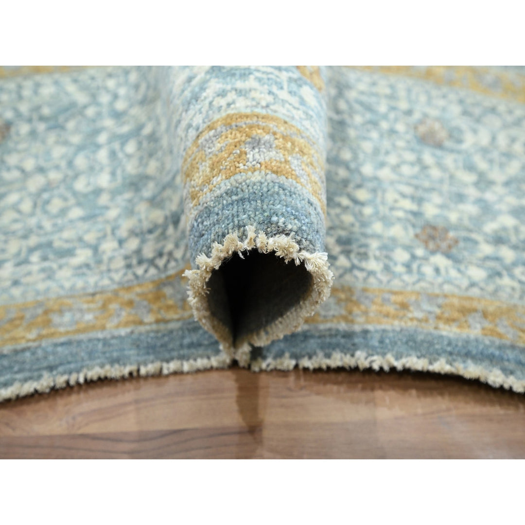 9'1" x 12'2" New Hand Knotted Blue Wool Rectangle Oriental Rug - MOA10276428