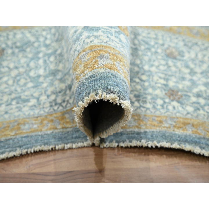 9'1" x 12'2" New Hand Knotted Blue Wool Rectangle Oriental Rug - MOA10276428