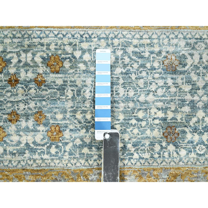9'1" x 12'2" New Hand Knotted Blue Wool Rectangle Oriental Rug - MOA10276428