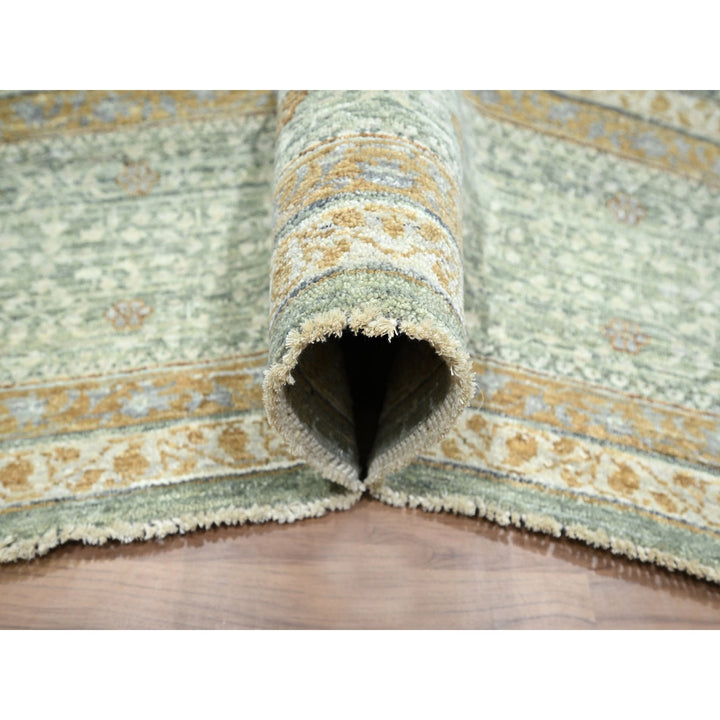10'0" x 14'1" New Hand Knotted Green Wool Rectangle Oriental Rug - MOA10276431