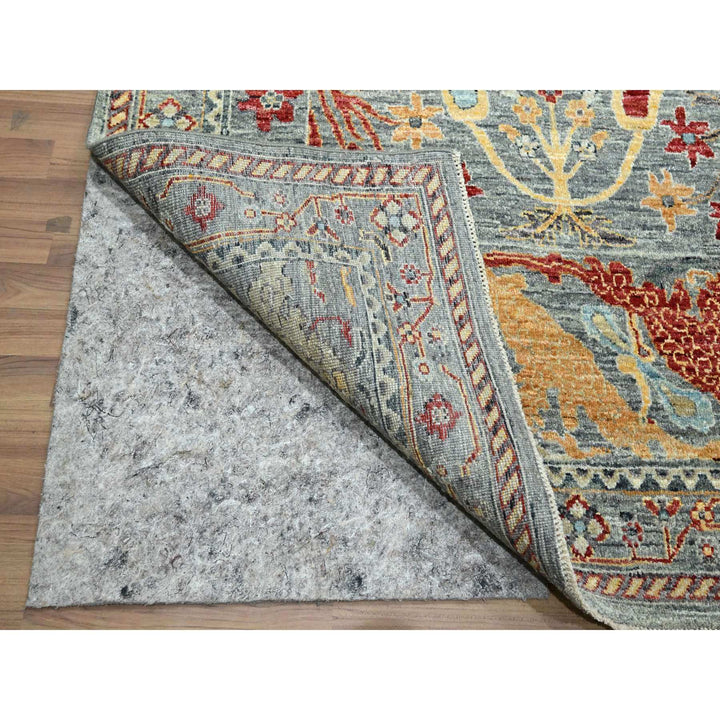 7'11" x 10'0" New Hand Knotted Grey Wool Rectangle Oriental Rug - MOA10276433