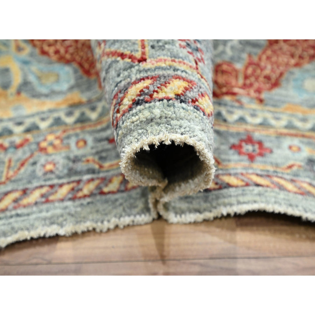 7'11" x 10'0" New Hand Knotted Grey Wool Rectangle Oriental Rug - MOA10276433