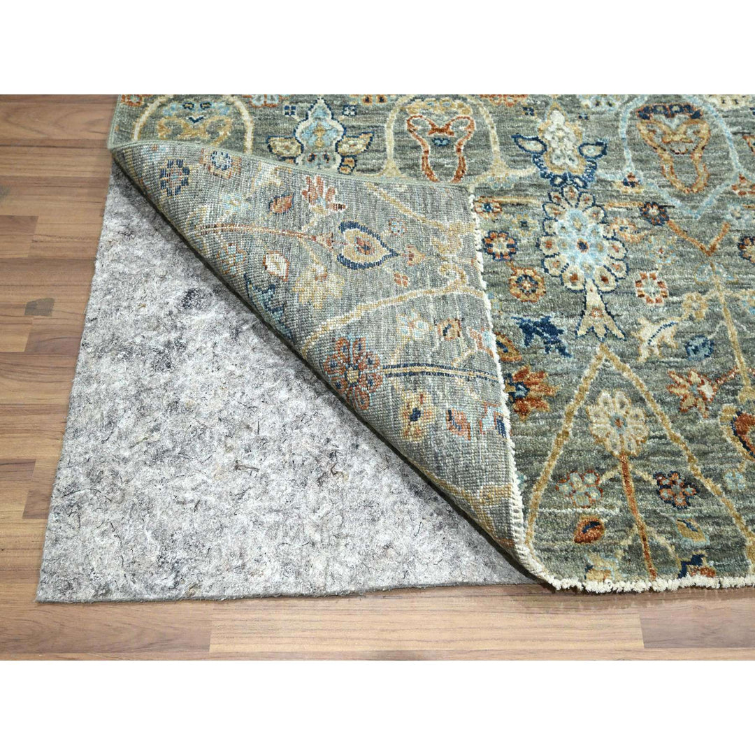 8'0" x 9'10" New Hand Knotted Grey Wool Rectangle Oriental Rug - MOA10276434
