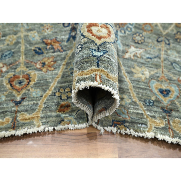 8'0" x 9'10" New Hand Knotted Grey Wool Rectangle Oriental Rug - MOA10276434
