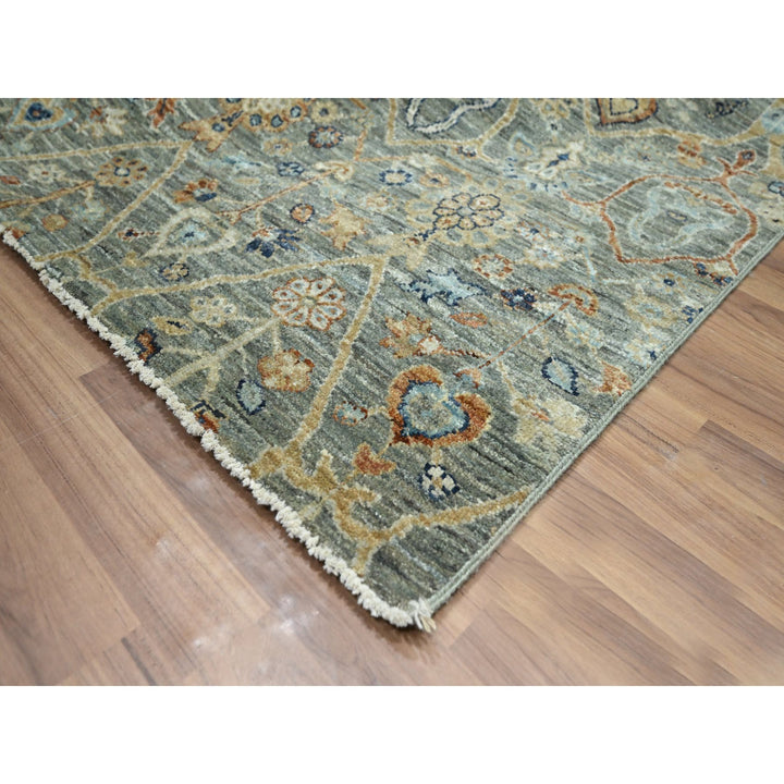 8'0" x 9'10" New Hand Knotted Grey Wool Rectangle Oriental Rug - MOA10276434