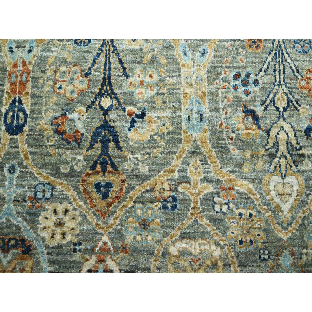 8'0" x 9'10" New Hand Knotted Grey Wool Rectangle Oriental Rug - MOA10276434