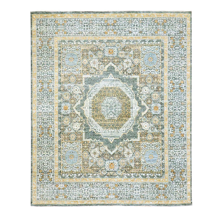 8'3" x 10'1" New Hand Knotted Grey Wool Rectangle Oriental Rug - MOA10276435