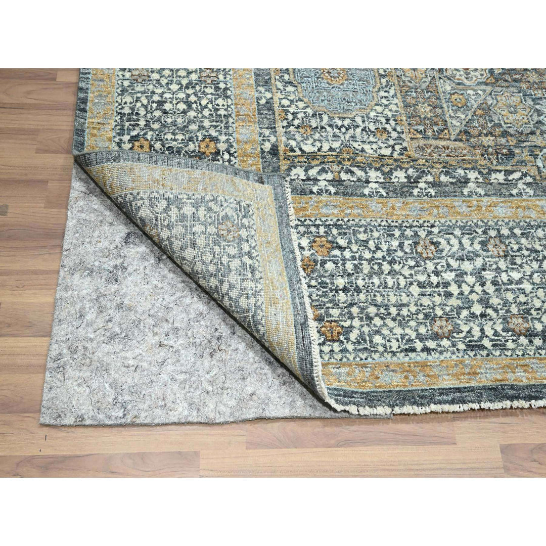 8'3" x 10'1" New Hand Knotted Grey Wool Rectangle Oriental Rug - MOA10276435
