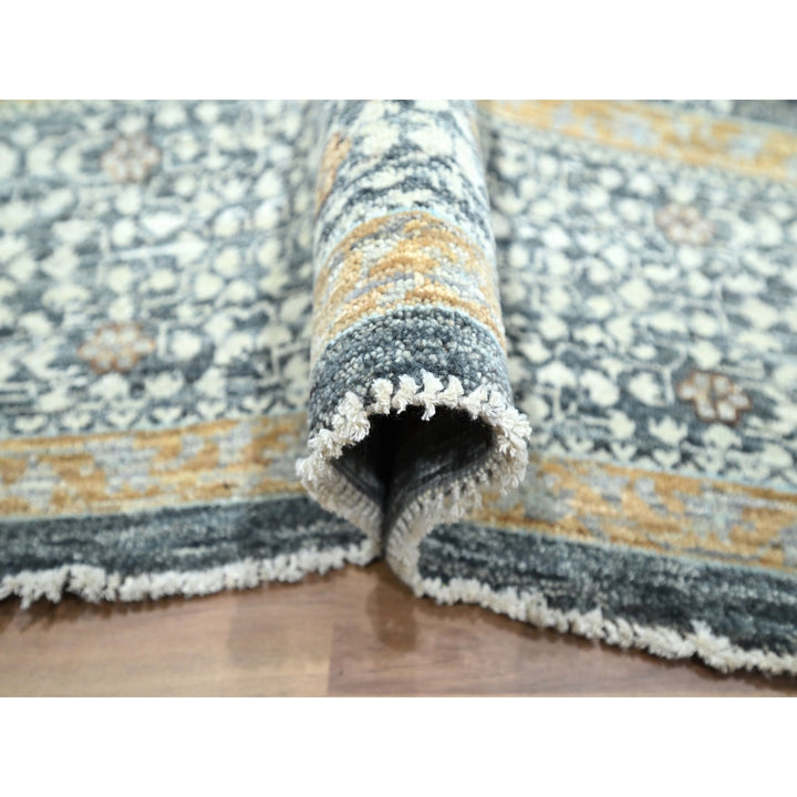 8'3" x 10'1" New Hand Knotted Grey Wool Rectangle Oriental Rug - MOA10276435