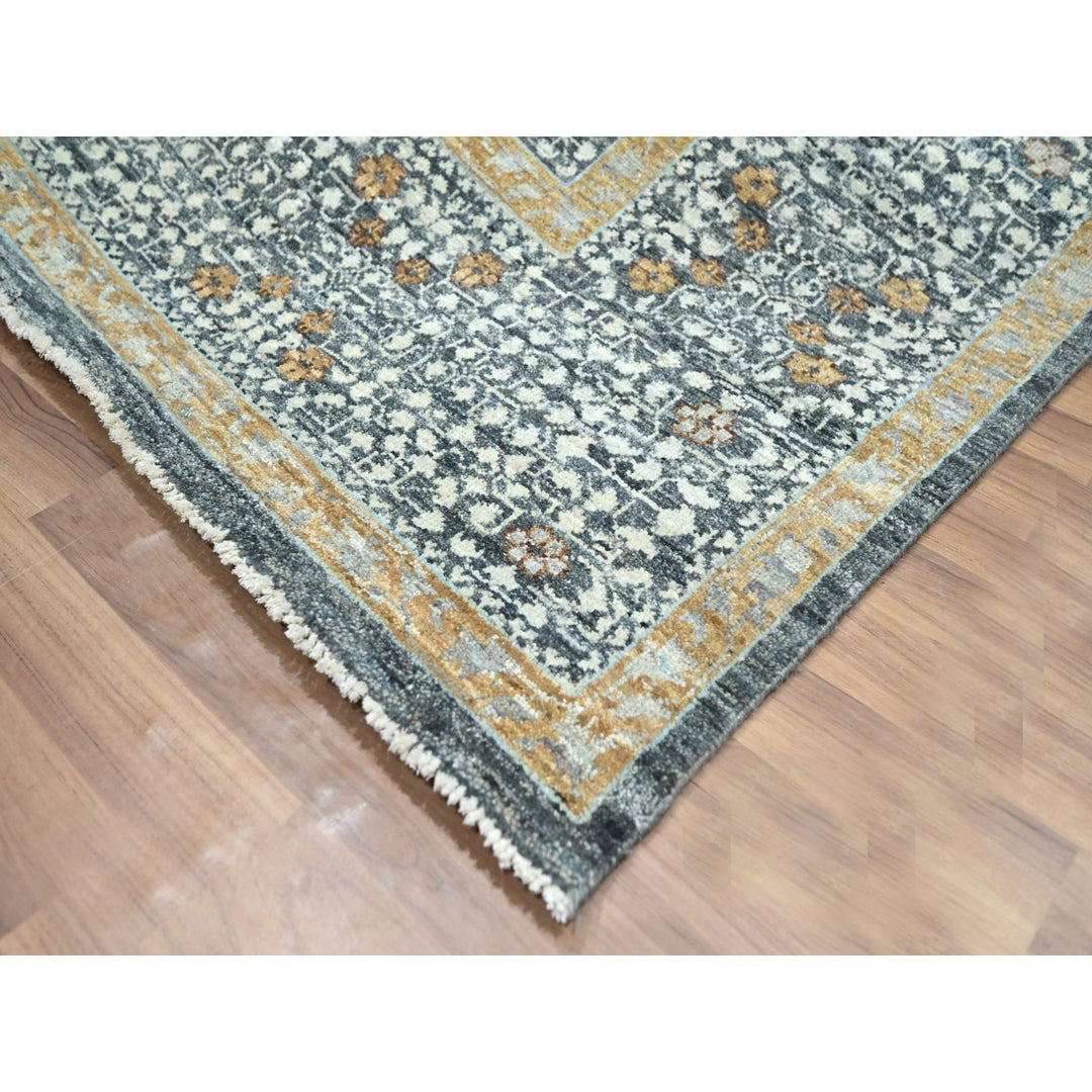 8'3" x 10'1" New Hand Knotted Grey Wool Rectangle Oriental Rug - MOA10276435