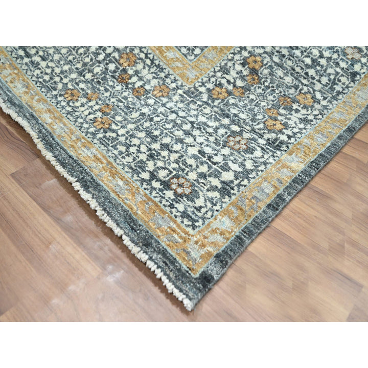 8'3" x 10'1" New Hand Knotted Grey Wool Rectangle Oriental Rug - MOA10276435