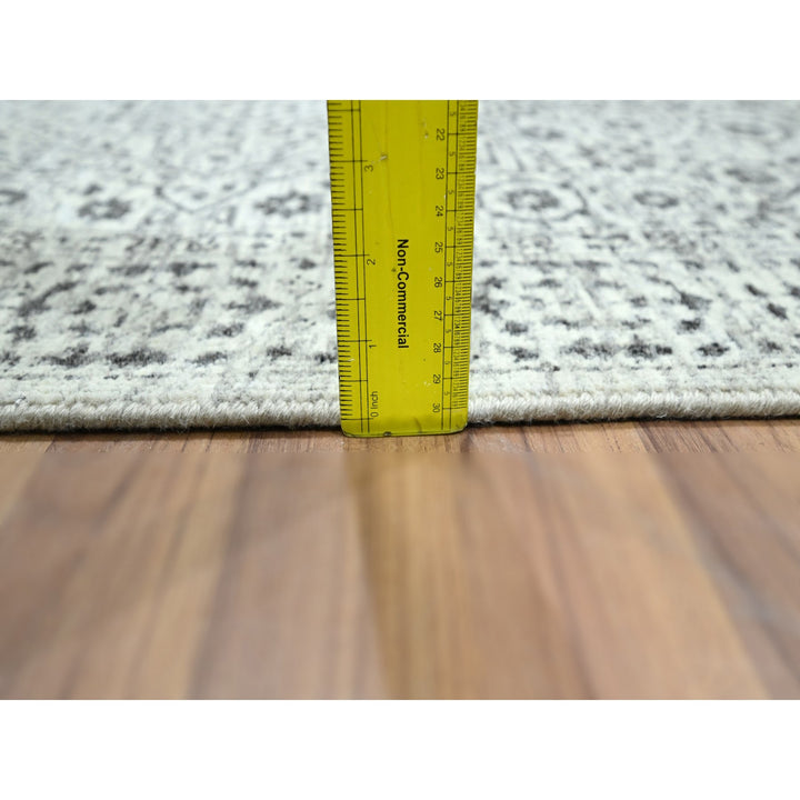 2'7" x 12'0" New Hand Knotted Ivory Wool Runner Oriental Rug - MOA10276437