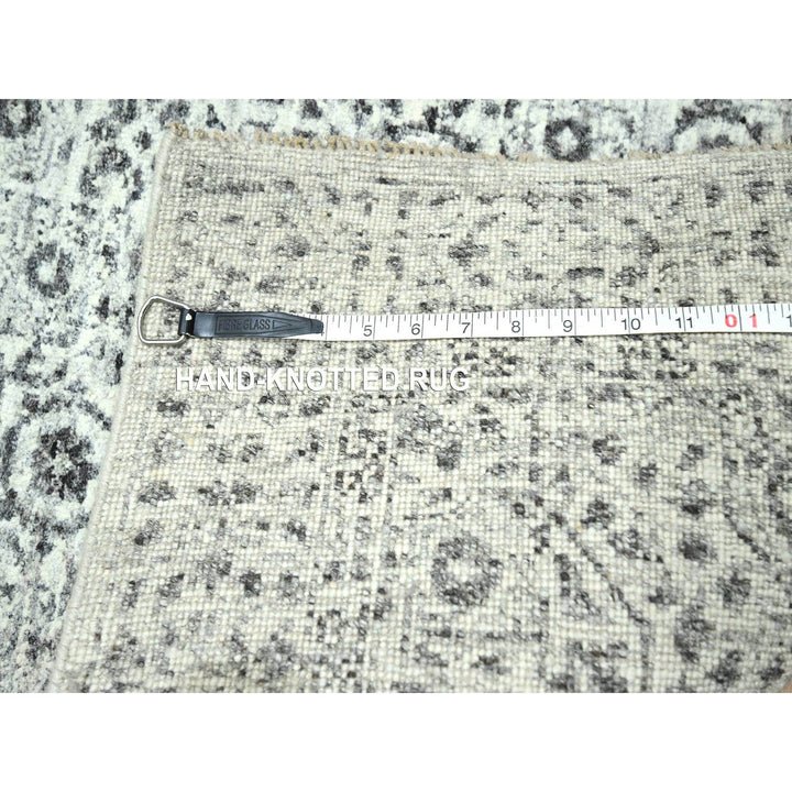 2'7" x 12'0" New Hand Knotted Ivory Wool Runner Oriental Rug - MOA10276437