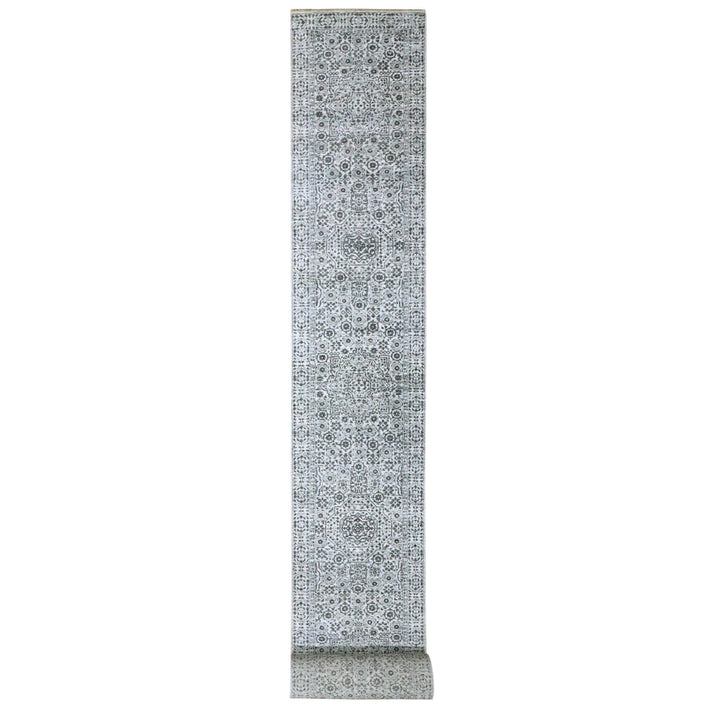 2'8" x 26'0" New Hand Knotted Ivory Wool Runner Oriental Rug - MOA10276438