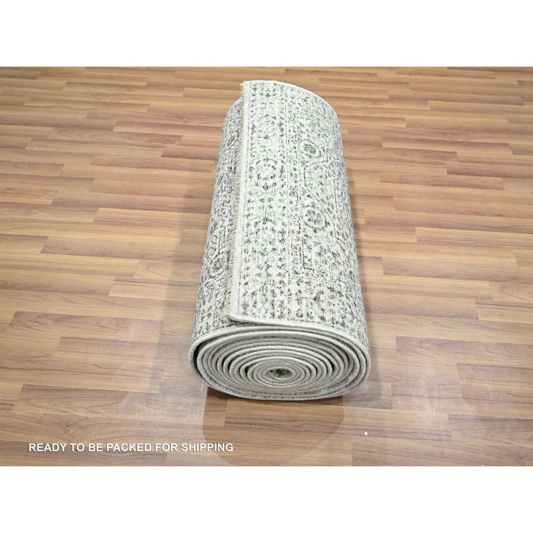 2'6" x 30'0" New Hand Knotted Ivory Wool Runner Oriental Rug - MOA10276439